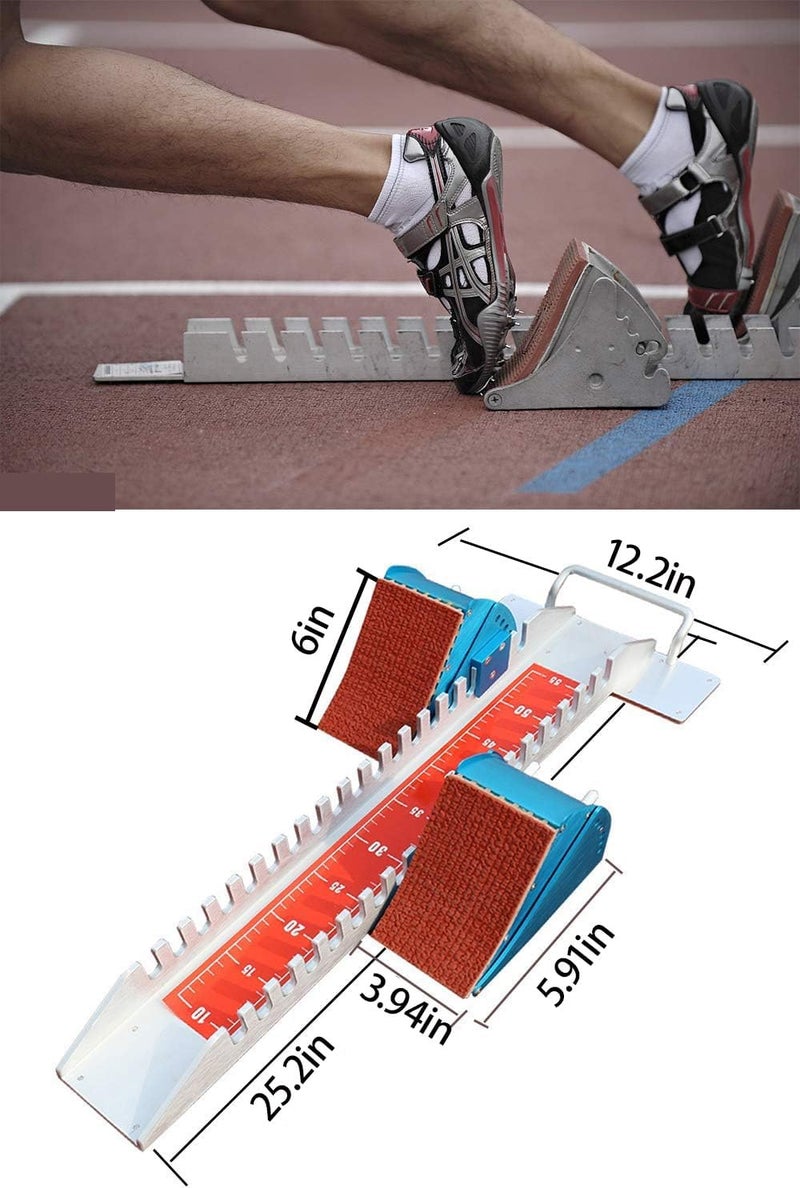 Ribowri 25" Starting Blocks Track and Field Heavy Duty Without The Heavy Start Sprint Pedal 6 Angles adjustablesuitable for Track and Field Sports Aluminum Alloy Starting Blocks - Image 2